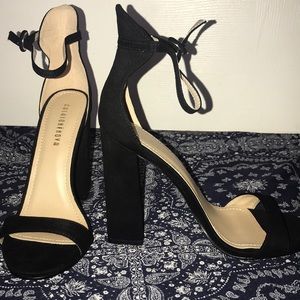 Black block heels